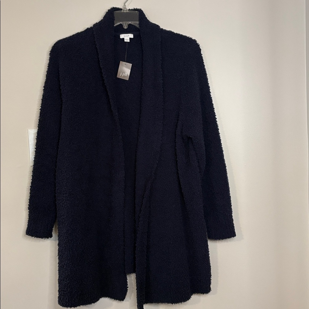 NWT J. Jill Pure Jill Soft & Cozy Navy Blue Shawl Collared Cardigan